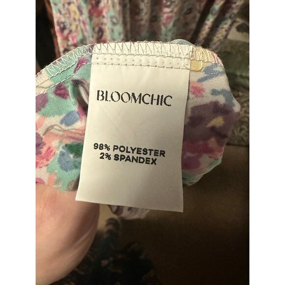 Plus Size 5X 28 Floral Flattering Square Neck Dress BloomChic with Pockets - Picture 5 of 7